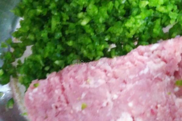 青椒肉馅包子的做法图解3