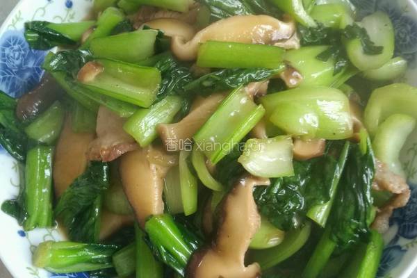 油菜炒香茹的做法图解7