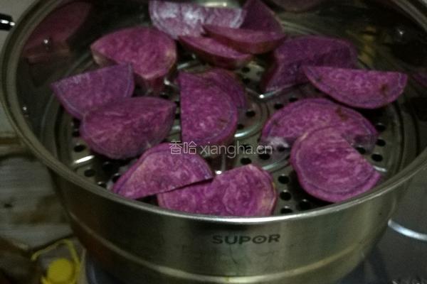 紫薯燕麦卷的做法图解3