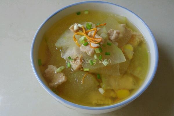 虫草花冬瓜肉片汤的做法图解6