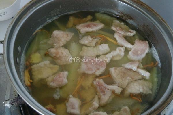 虫草花冬瓜肉片汤的做法图解5