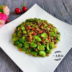 肉末酸菜炒蚕豆