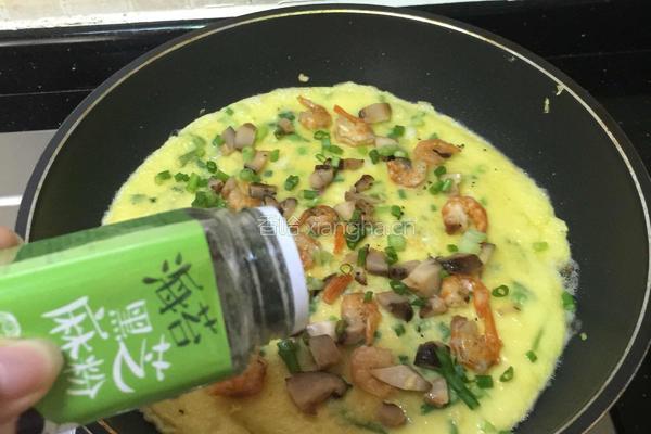 中式~海苔香菇虾仁披萨的做法图解12