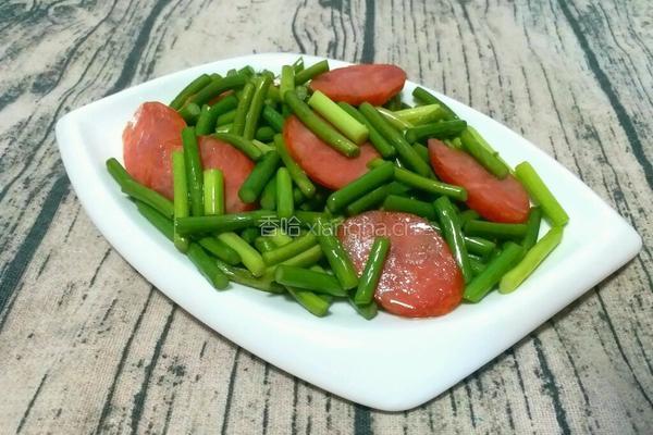 蒜苔炒火腿的做法图解7