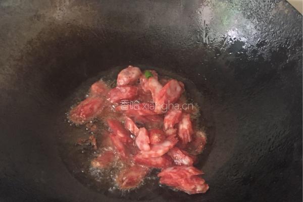 茭白炒腊肠的做法图解4