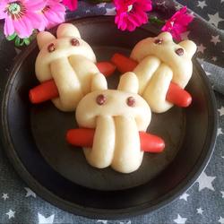 小兔香肠馒头（一次发酵法）的做法[图]