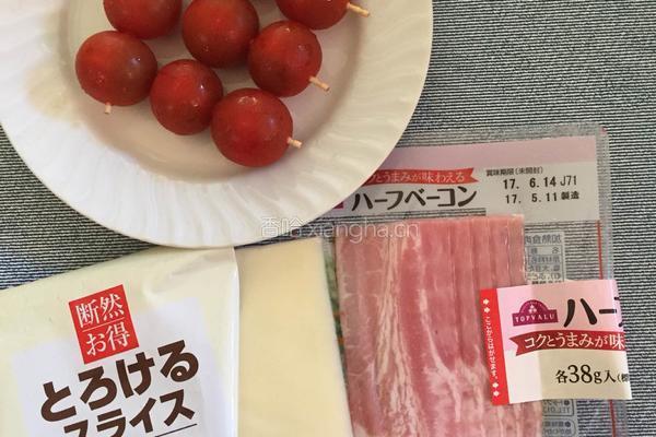 圣女果奶酪培根烤烤的做法图解3