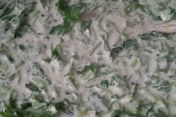 小芹菜软面汁油饼的做法图解2