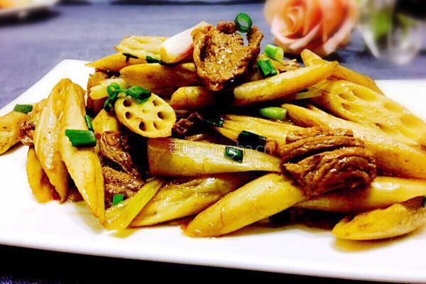 藕尖炒牛肉的做法图解9