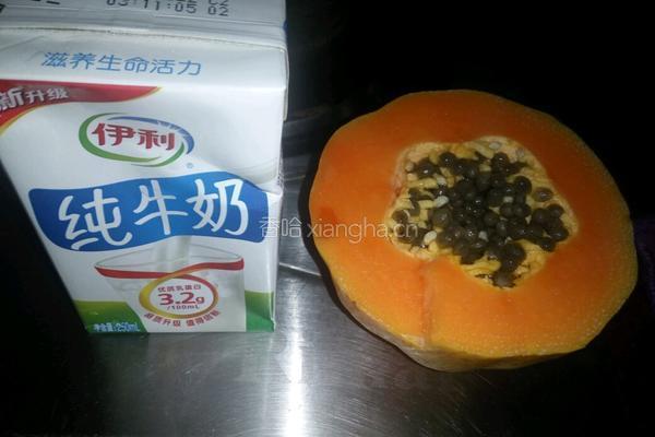 木瓜奶昔的做法图解1