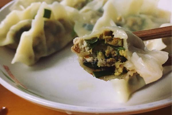 韭菜鸡蛋香菇豆干素饺的做法图解14