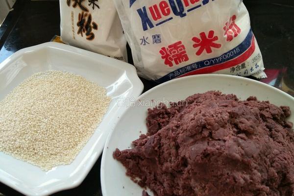 红豆沙馅麻球的做法图解1