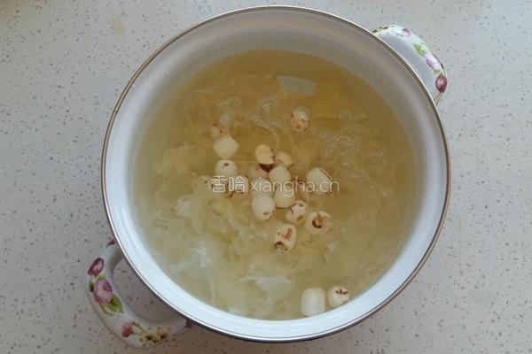 冰糖银耳莲子羹的做法图解5