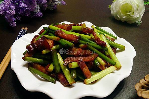 蒜苔炒腊肉的做法图解9