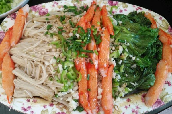 白灼金针菇生菜的做法图解5