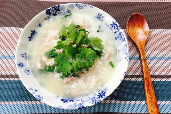 香菜瘦肉粥