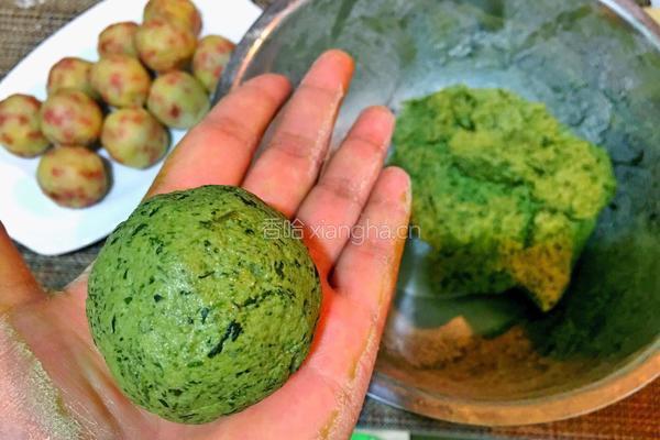 培根土豆泥青团的做法图解9