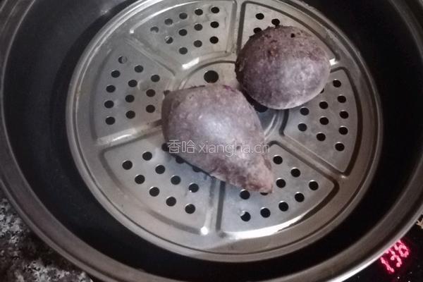 紫薯冰晶粽的做法图解1