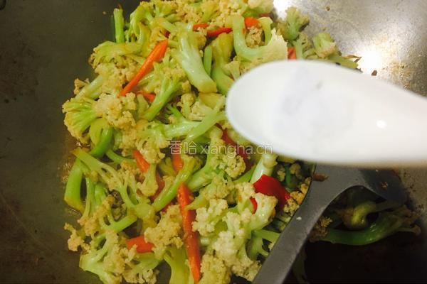 素炒花菜的做法图解5
