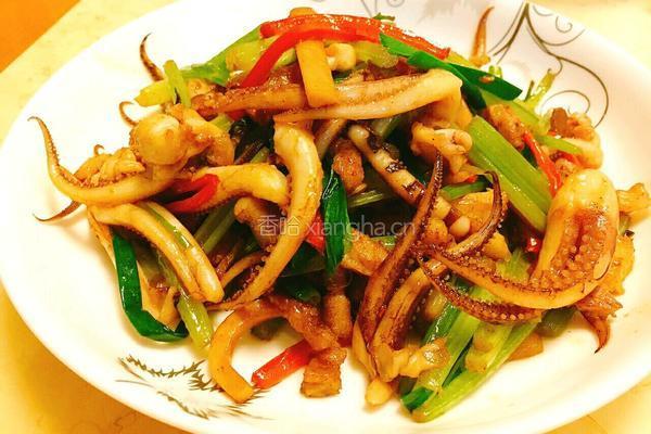 客家小炒（鱿鱼）的做法图解8