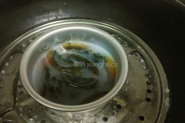 三色蒸蛋块的做法图解6
