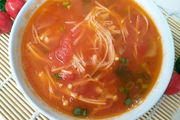 茄汁金针菇汤的做法图解10
