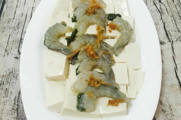 嫩豆腐冬菜蒸虾的做法图解6