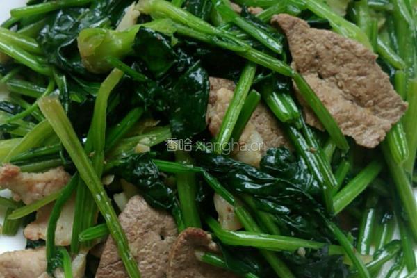 五花肉猪肝炒菠菜的做法图解12