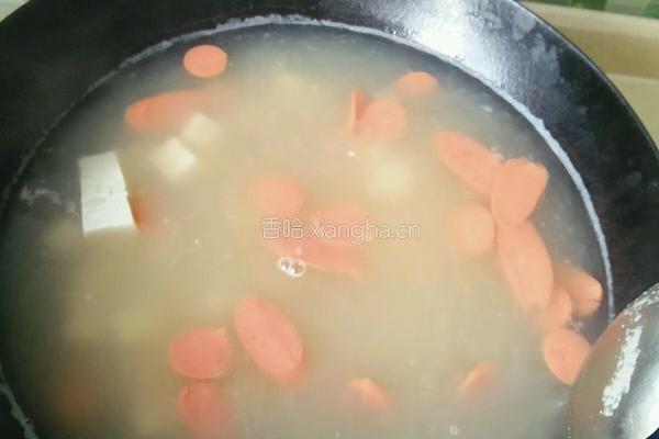 青菜豆腐菌汤的做法图解5