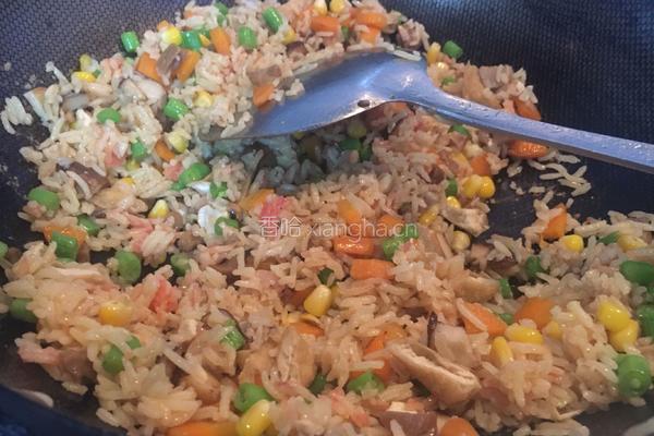 苋菜田园炒饭的做法图解16