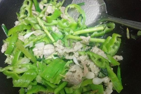 青椒芦笋炒五花的做法图解9