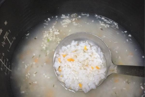 宝宝香菇瘦肉菠菜粥的做法图解4