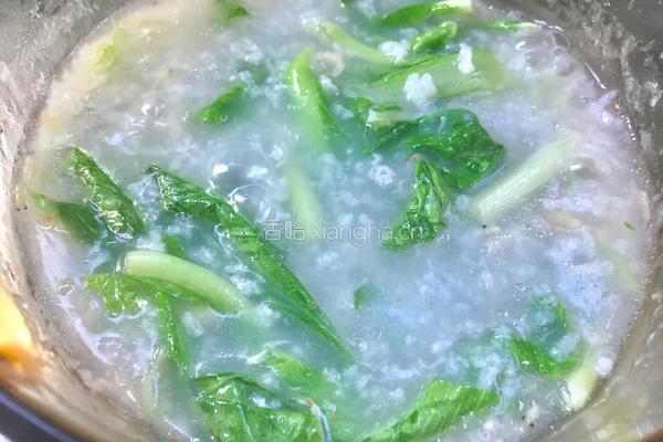白菜虾米粥的做法图解11