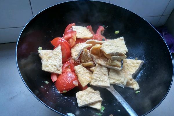 番茄炒油豆腐的做法图解5