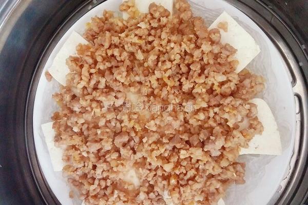 肉末粉丝蒸豆腐的做法图解8