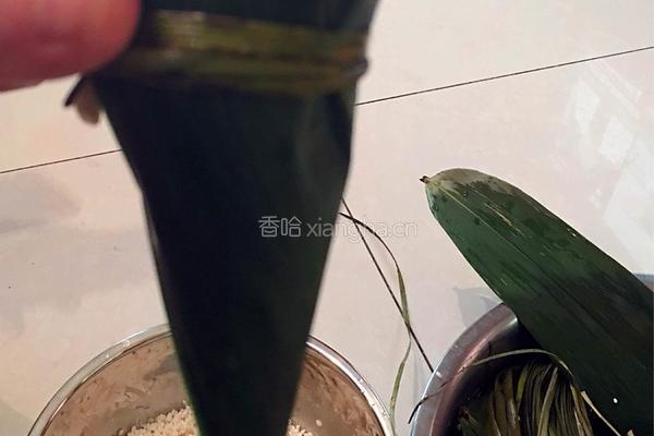 咸肉糯米牛角粽的做法图解7