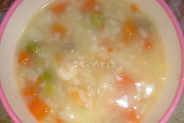 虾仁青豆营养粥的做法图解4