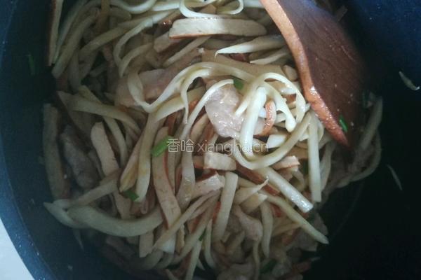 茭白豆干肉丝的做法图解6