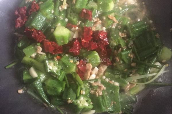 秋葵炒肉的做法图解4