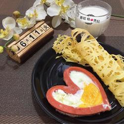 鸟巢鸡蛋饼 火腿煎蛋的做法[图]