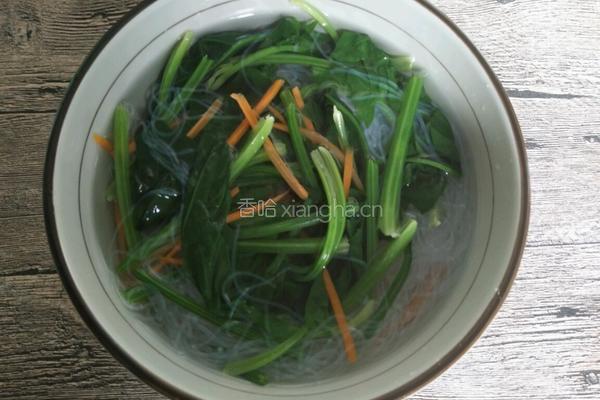 凉拌粉丝菠菜的做法图解7