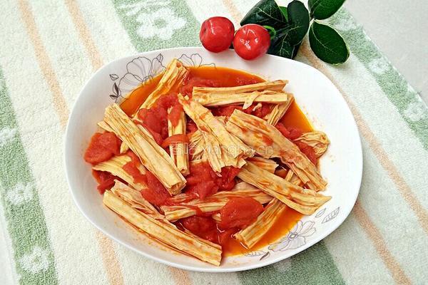 番茄炒腐竹的做法图解9