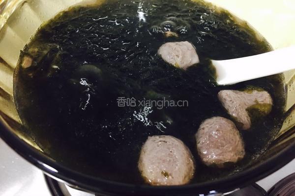 牛肉丸紫菜汤的做法图解4