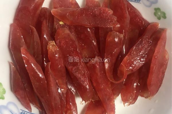 荷兰豆炒甜肠的做法图解4