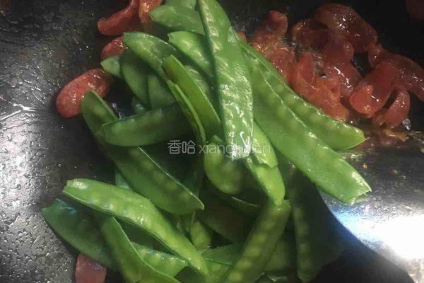 荷兰豆炒甜肠的做法图解6