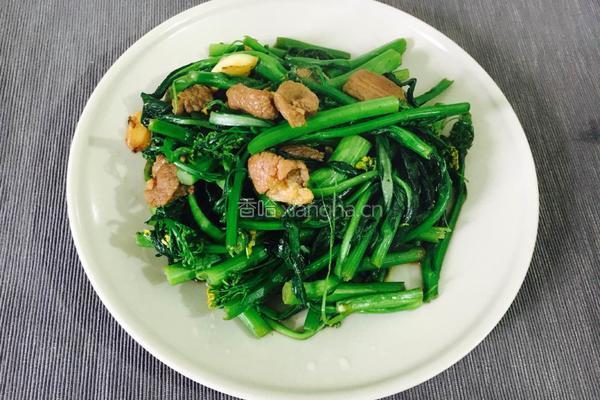 简易菜-瘦肉炒菜心的做法图解6