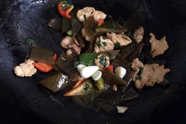 海带炒肉片的做法图解5