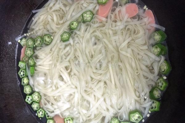 秋葵青菜鸡蛋面的做法图解4