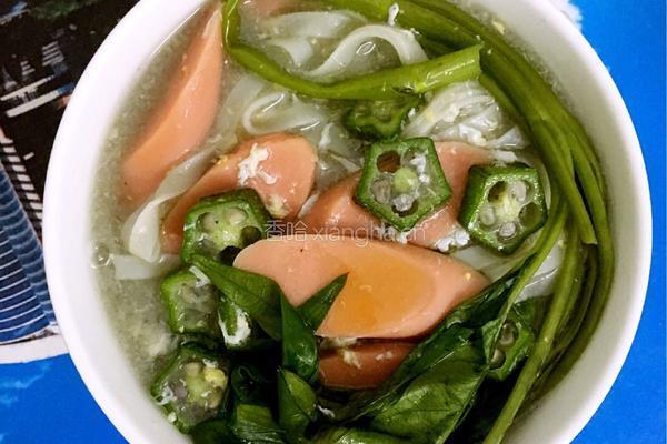 秋葵青菜鸡蛋面的做法图解5