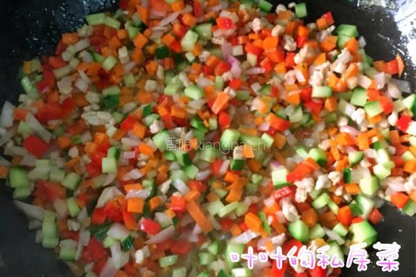 七彩炒饭的做法图解2